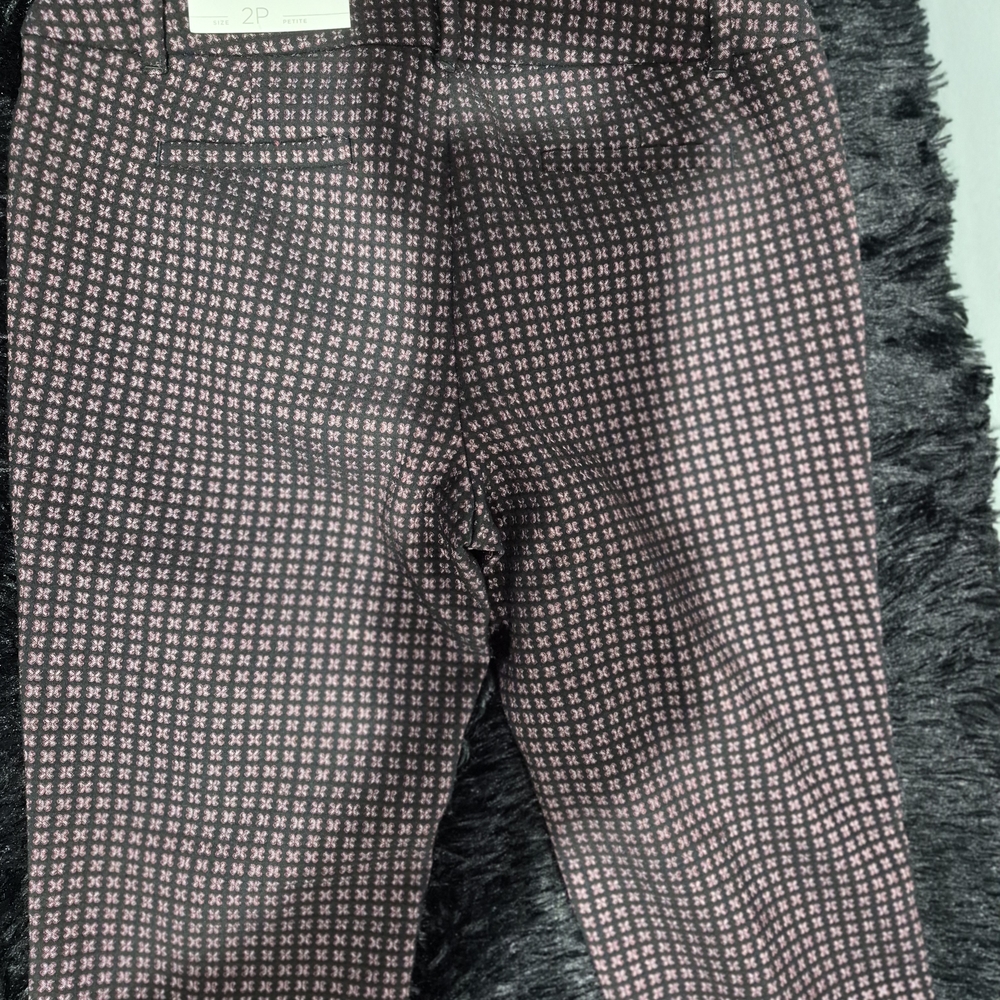 LOFT Pink and Black Patterned Bottoms